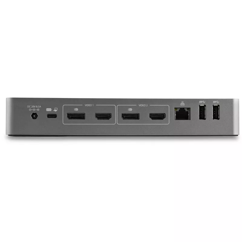 StarTech.com Uniwersalna stacja dokująca do laptopa, hybrydowa stacja dokująca USB-C i USB-A, podwójne 4K DP i HDMI, 100W PD, Mac / Windows / Chrome OS, 4-portowy hub USB 5Gbps, GbE