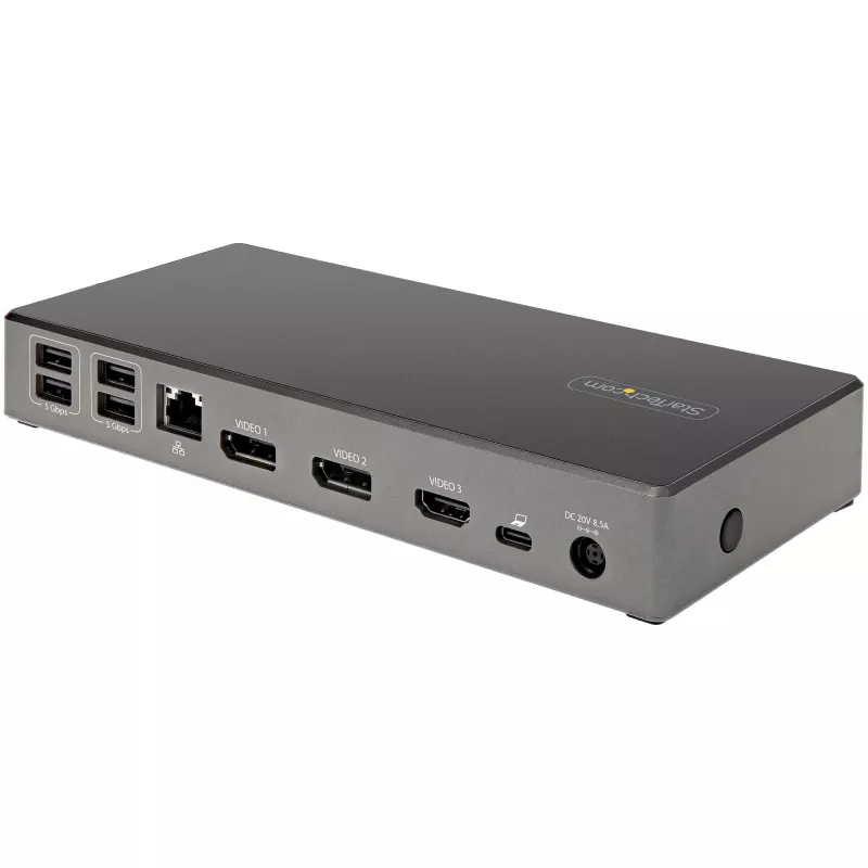 Stacja dokująca USB-C StarTech.com - Potrójny monitor 4K - 100W Power Delivery - DP 1.4 Alt Mode i DSC, 2x DisplayPort 1.4/HDMI 2.0 - 6xUSB (2x 10Gbps) - Windows/Chrome