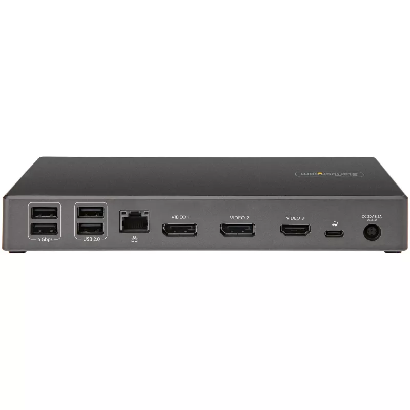 Stacja dokująca USB-C StarTech.com - Potrójny monitor 4K - 100W Power Delivery - DP 1.4 Alt Mode i DSC, 2x DisplayPort 1.4/HDMI 2.0 - 6xUSB (2x 10Gbps) - Windows/Chrome