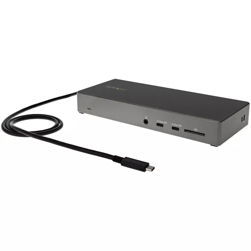 Stacja dokująca USB-C StarTech.com - Potrójny monitor 4K - 100W Power Delivery - DP 1.4 Alt Mode i DSC, 2x DisplayPort 1.4/HDMI 2.0 - 6xUSB (2x 10Gbps) - Windows/Chrome