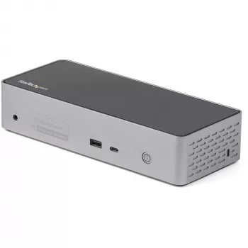 StarTech.com Stacja dokująca USB-C – 4K 60Hz, cztery monitory DisplayPort i HDMI – Uniwersalna stacja dokująca USB-C z zasilaniem 100W – Hub USB z 1x USB Type-C i 3x USB-A, Ethernet, Audio