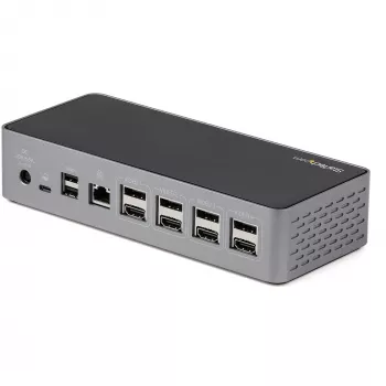StarTech.com Stacja dokująca USB-C – 4K 60Hz, cztery monitory DisplayPort i HDMI – Uniwersalna stacja dokująca USB-C z zasilaniem 100W – Hub USB z 1x USB Type-C i 3x USB-A, Ethernet, Audio