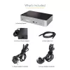 StarTech.com Stacja dokująca USB-C – 4K 60Hz, cztery monitory DisplayPort i HDMI – Uniwersalna stacja dokująca USB-C z zasilaniem 100W – Hub USB z 1x USB Type-C i 3x USB-A, Ethernet, Audio