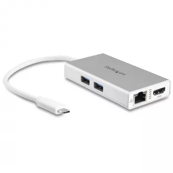 StarTech.com USB-C Multiport Adapter - USB-C Travel Docking Station w/ 4K HDMI - 60W Power Delivery Pass-Through, GbE, 2pt USB-A 3.0 Hub - Portable Mini USB Type-C Dock for Laptop - biały