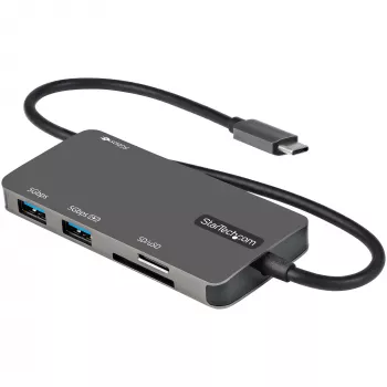 StarTech.com USB C Multiport Adapter - USB-C do 4K HDMI, 100W Power Delivery Pass-through, slot SD/MicroSD, 3-portowy hub USB 3.0 - mini stacja dokująca USB Type-C - kabel o długości 12 cali (30 cm)