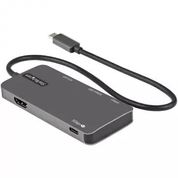 StarTech.com USB C Multiport Adapter - USB-C do 4K HDMI, 100W Power Delivery Pass-through, slot SD/MicroSD, 3-portowy hub USB 3.0 - mini stacja dokująca USB Type-C - kabel o długości 12 cali (30 cm)