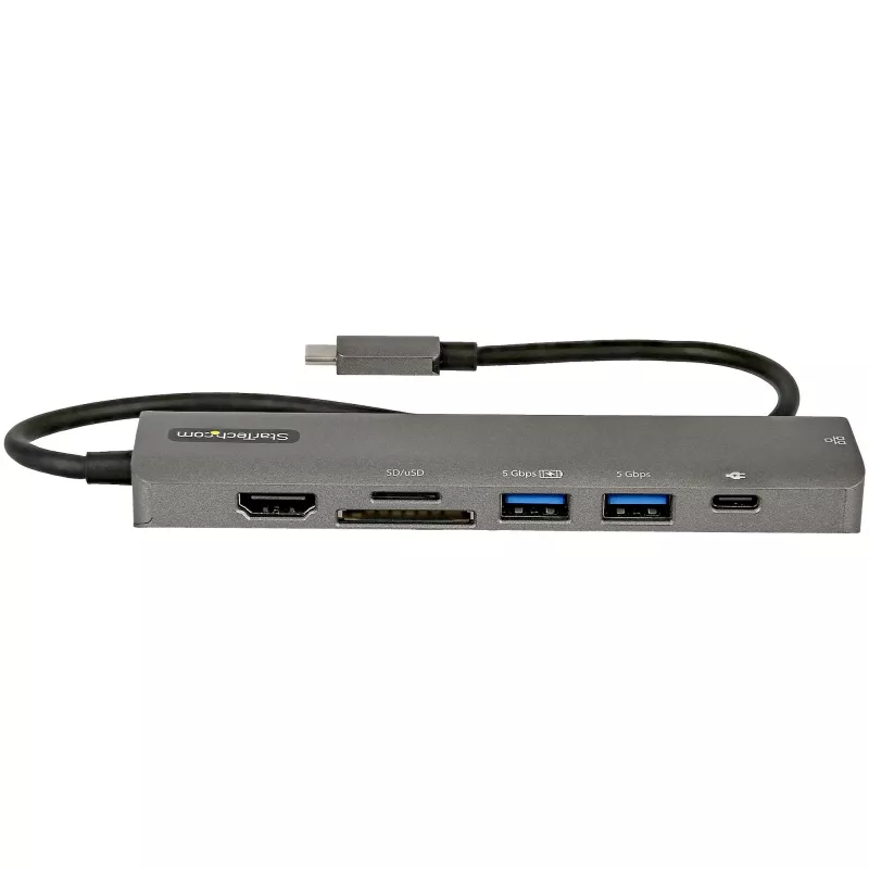 StarTech.com Hub wieloportowy USB-C, USB-C do 4K 60Hz HDMI, Gigabit Ethernet i ładowanie laptopa 100W dla Macbook Pro / Air i Windows