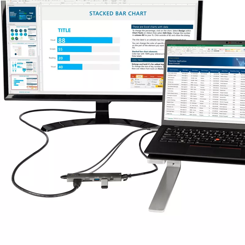 StarTech.com Hub wieloportowy USB-C, USB-C do 4K 60Hz HDMI, Gigabit Ethernet i ładowanie laptopa 100W dla Macbook Pro / Air i Windows