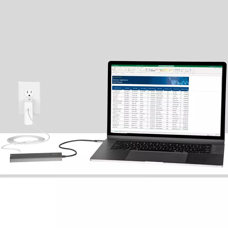 StarTech.com Hub wieloportowy USB-C, USB-C do 4K 60Hz HDMI, Gigabit Ethernet i ładowanie laptopa 100W dla Macbook Pro / Air i Windows