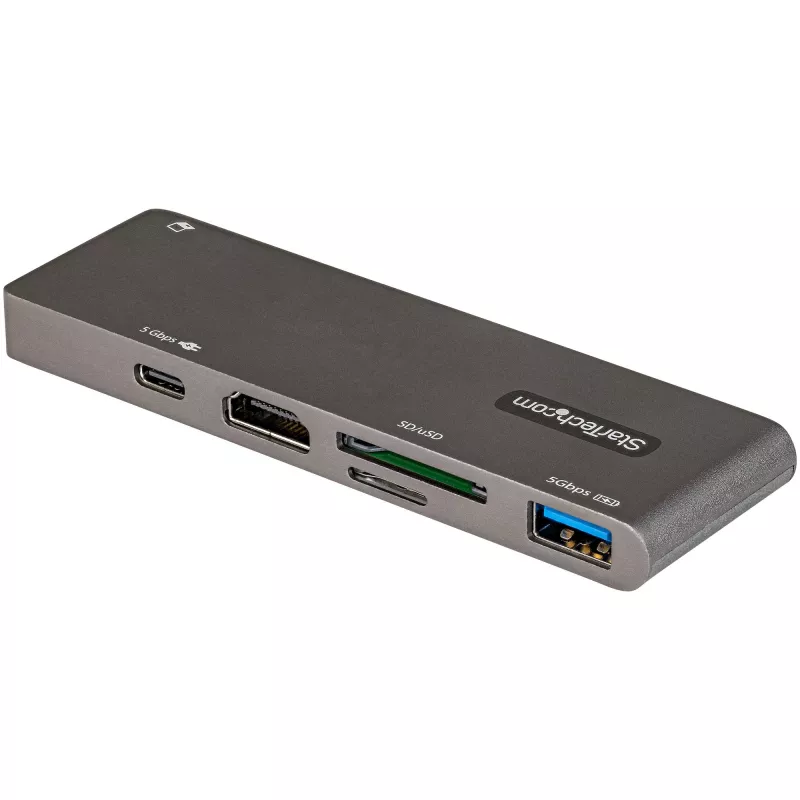 StarTech.com Wieloportowy adapter USB C do MacBook Pro/Air - USB Typu-C do 4K HDMI, 100W Power Delivery Pass-through, gniazdo SD/MicroSD, 2-portowy hub USB 3.0 - Przenośna mini stacja dokująca USB-C