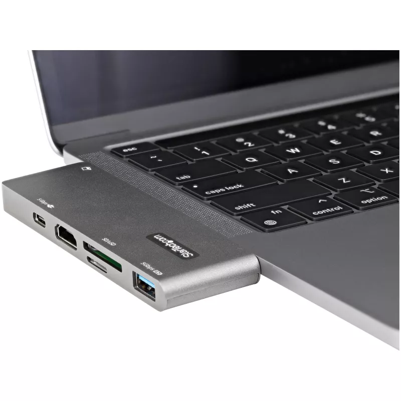 StarTech.com Wieloportowy adapter USB C do MacBook Pro/Air - USB Typu-C do 4K HDMI, 100W Power Delivery Pass-through, gniazdo SD/MicroSD, 2-portowy hub USB 3.0 - Przenośna mini stacja dokująca USB-C