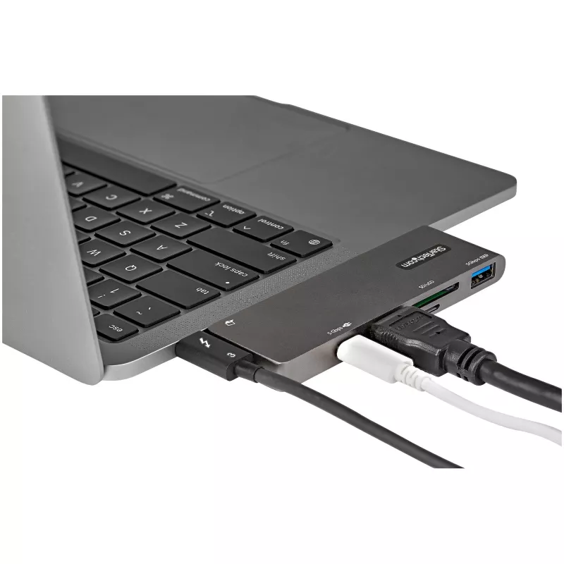 StarTech.com Wieloportowy adapter USB C do MacBook Pro/Air - USB Typu-C do 4K HDMI, 100W Power Delivery Pass-through, gniazdo SD/MicroSD, 2-portowy hub USB 3.0 - Przenośna mini stacja dokująca USB-C