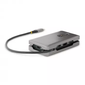 StarTech.com USB-C Multiport Adapter - 4K 60Hz HDMI/DP - 3-Port USB Hub - 100W Power Delivery Pass-Through - GbE - Travel Mini Docking Station w/ Charging - 1ft/30cm Wrap-Around kabel