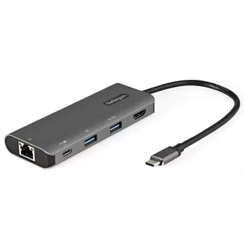 StarTech.com USB C Multiport Adapter - 10Gbps USB Type-C Mini Dock with 4K 30Hz HDMI - 100W Power Delivery Passthrough - 3-Port USB Hub, GbE - USB 3.1/3.2 Gen 2 Laptop Dock - 10 inch kabel