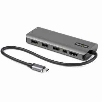 StarTech.com USB C Multiport Adapter - USB-C do HDMI lub Mini DisplayPort 4K 60Hz, 100W Power Delivery Pass-Through, 4-portowy hub USB 10Gbps - Mini stacja dokująca USB Type-C - z przewodem 30 cm na stałe