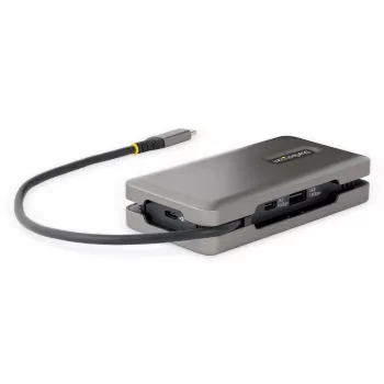 StarTech.com USB-C Multiport Adapter - HDMI/VGA - 4K 60Hz - 3-Port USB Hub - 100W Power Delivery Pass-Through - GbE - Travel Mini Docking Station w/ Charging - 1ft/30cm Wrap-Around kabel