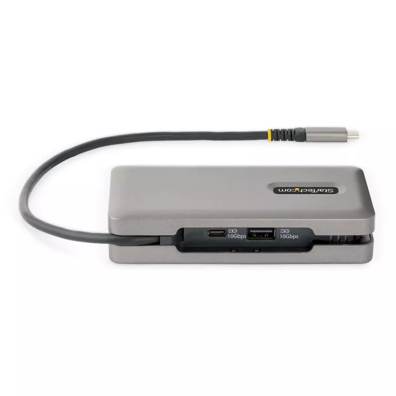 StarTech.com USB-C Multiport Adapter - HDMI/VGA - 4K 60Hz - 3-Port USB Hub - 100W Power Delivery Pass-Through - GbE - Travel Mini Docking Station w/ Charging - 1ft/30cm Wrap-Around kabel