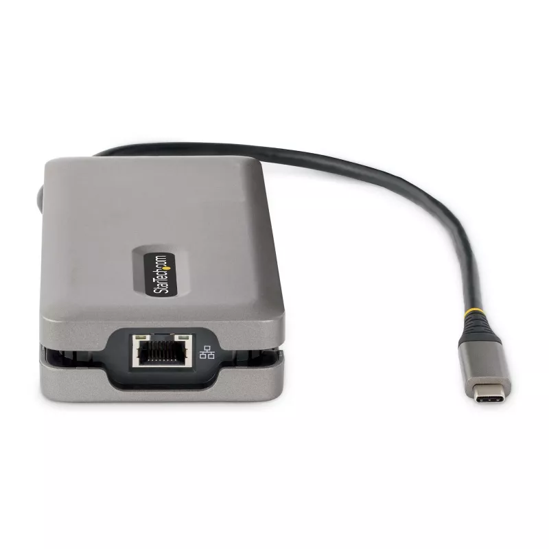 StarTech.com USB-C Multiport Adapter - HDMI/VGA - 4K 60Hz - 3-Port USB Hub - 100W Power Delivery Pass-Through - GbE - Travel Mini Docking Station w/ Charging - 1ft/30cm Wrap-Around kabel