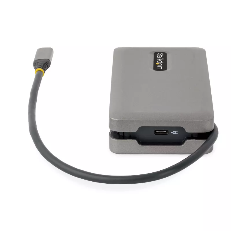 StarTech.com USB-C Multiport Adapter - HDMI/VGA - 4K 60Hz - 3-Port USB Hub - 100W Power Delivery Pass-Through - GbE - Travel Mini Docking Station w/ Charging - 1ft/30cm Wrap-Around kabel