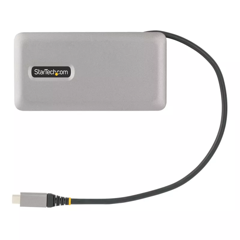 StarTech.com USB-C Multiport Adapter - HDMI/VGA - 4K 60Hz - 3-Port USB Hub - 100W Power Delivery Pass-Through - GbE - Travel Mini Docking Station w/ Charging - 1ft/30cm Wrap-Around kabel