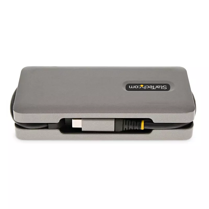 StarTech.com USB-C Multiport Adapter - HDMI/VGA - 4K 60Hz - 3-Port USB Hub - 100W Power Delivery Pass-Through - GbE - Travel Mini Docking Station w/ Charging - 1ft/30cm Wrap-Around kabel