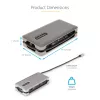 StarTech.com USB-C Multiport Adapter - HDMI/VGA - 4K 60Hz - 3-Port USB Hub - 100W Power Delivery Pass-Through - GbE - Travel Mini Docking Station w/ Charging - 1ft/30cm Wrap-Around kabel