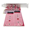 Karta adaptera StarTech.com Dual M.2 PCIe SSD, PCIe x8 / x16 na dwa dyski SSD NVMe lub AHCI M.2, PCI Express 4.0, 7,8 GBps na dysk, wymagana bifurkacja - kompatybilna z Windows/Linux
