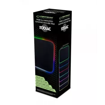 Podkładka pod mysz gamingowa ESPERANZA EGP105 — 350×250 mm, czarna, zasilana przez USB, antypoślizgowa podstawa
