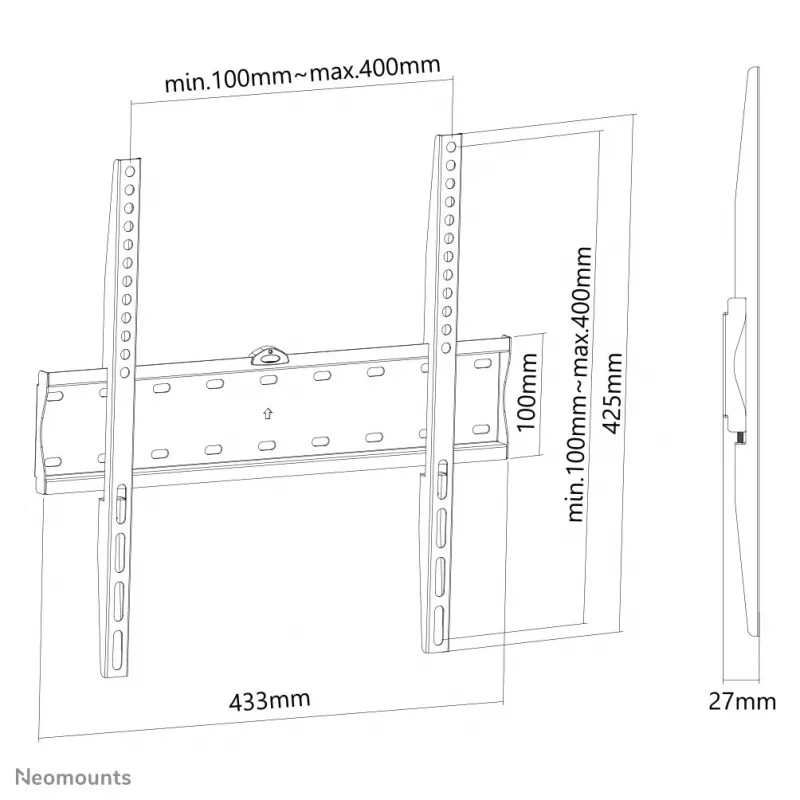 Neomounts FPMA-W300Czarny uchwyt telewizyjny naścienny 32-55 cali - ultracienki