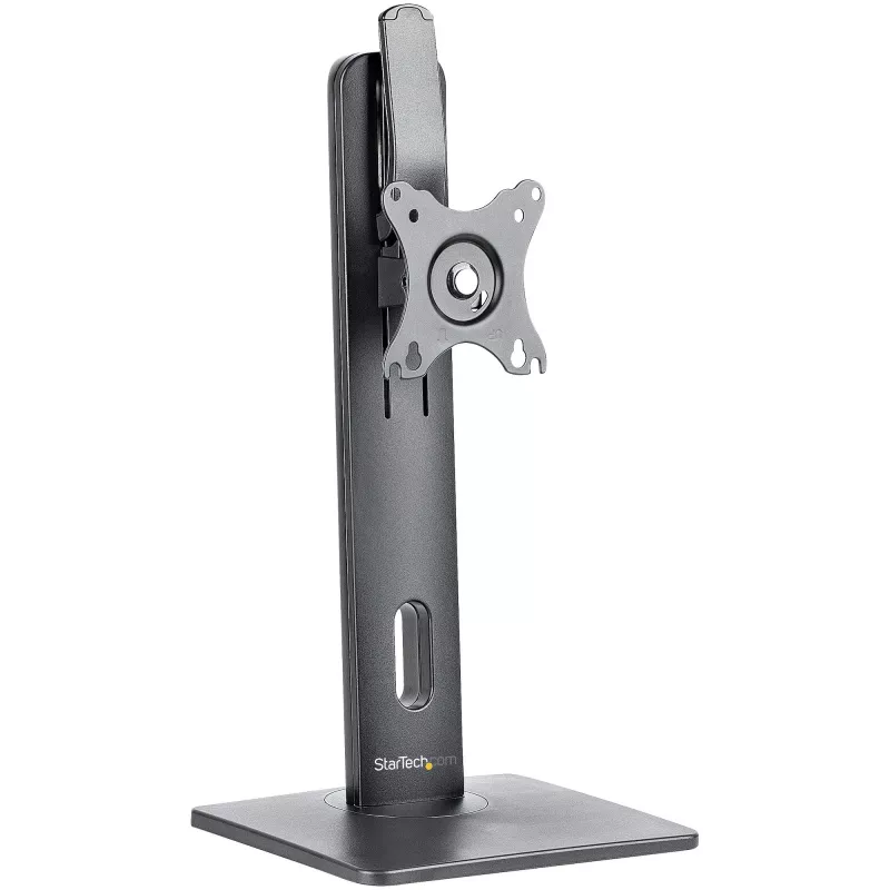 StarTech.com Wolnostojący pojedynczy uchwyt do monitora - Regulowany wysokością stojak na monitor - Do monitorów z mocowaniem VESA do 32 cali (15 funtów/7 kg) - Ergonomiczny stojak na monitor na biurko - Pochylenie/obrót/rotacja