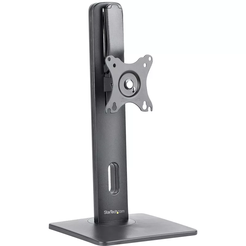StarTech.com Wolnostojący pojedynczy uchwyt do monitora - Regulowany wysokością stojak na monitor - Do monitorów z mocowaniem VESA do 32 cali (15 funtów/7 kg) - Ergonomiczny stojak na monitor na biurko - Pochylenie/obrót/rotacja