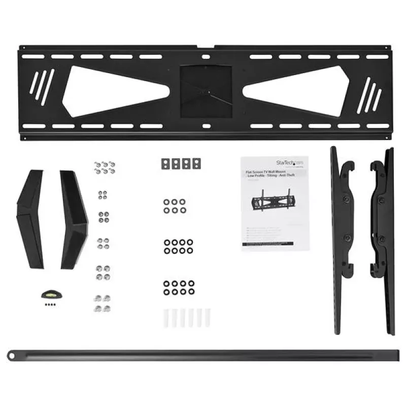 StarTech.com Niskoprofilowy uchwyt ścienny do telewizora – uchylny, 190,5 cm (75 cali), 300 x 200 mm, 800 x 400 mm, -5 – 10°, stal, czarny