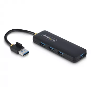 StarTech.com 4-portowy hub USB-A, 5 Gb/s, zasilany z magistrali, mały podróżny mini hub USB, rozdzielacz USB 3.0 z wieloma portami, przenośny hub USB, zabezpieczenie nadprądowe (OCP)