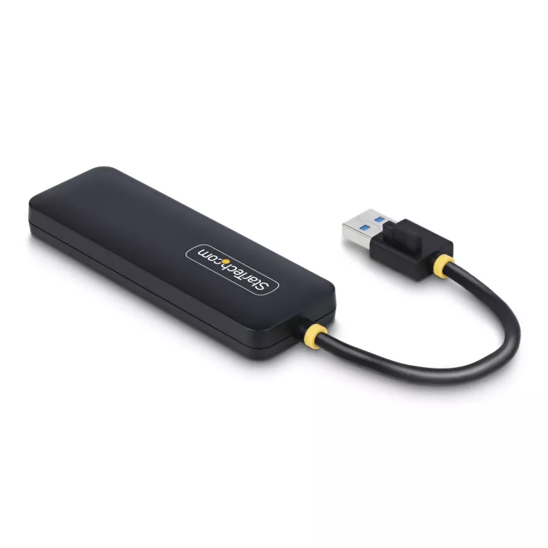 StarTech.com 4-portowy hub USB-A, 5 Gb/s, zasilany z magistrali, mały podróżny mini hub USB, rozdzielacz USB 3.0 z wieloma portami, przenośny hub USB, zabezpieczenie nadprądowe (OCP)