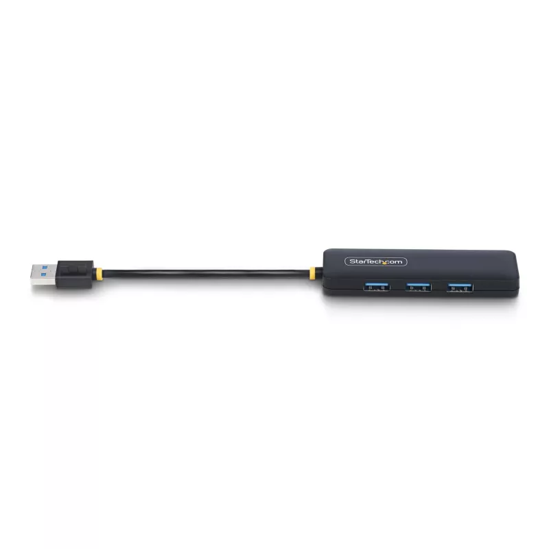 StarTech.com 4-portowy hub USB-A, 5 Gb/s, zasilany z magistrali, mały podróżny mini hub USB, rozdzielacz USB 3.0 z wieloma portami, przenośny hub USB, zabezpieczenie nadprądowe (OCP)