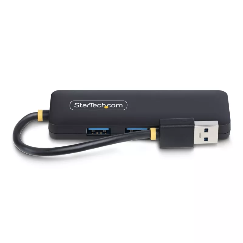 StarTech.com 4-portowy hub USB-A, 5 Gb/s, zasilany z magistrali, mały podróżny mini hub USB, rozdzielacz USB 3.0 z wieloma portami, przenośny hub USB, zabezpieczenie nadprądowe (OCP)