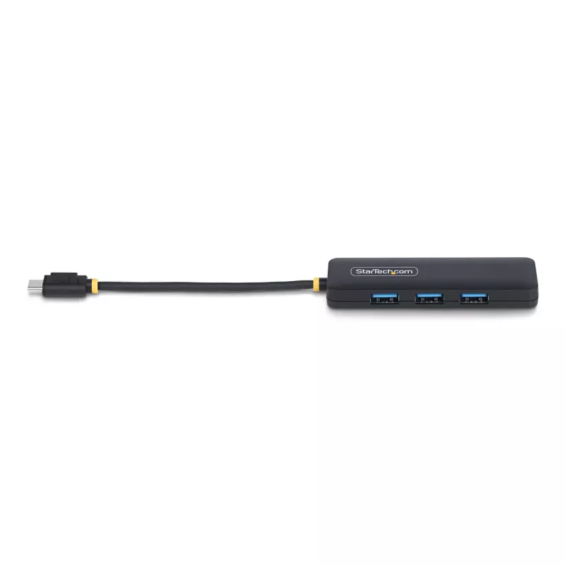 StarTech.com 4-portowy hub USB-C, 5 Gb/s, USB-C na 4x USB-A, zasilany z magistrali, kompaktowy mini hub podróżny, wieloportowy rozdzielacz USB 3.0, przenośny hub, zabezpieczenie nadprądowe