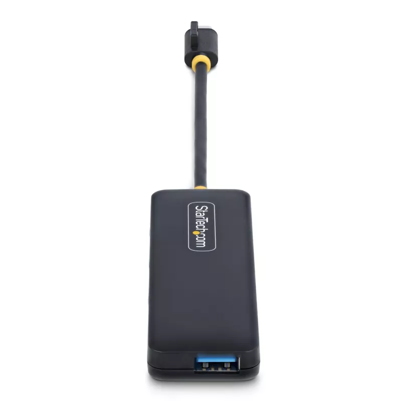 StarTech.com 4-portowy hub USB-C, 5 Gb/s, USB-C na 4x USB-A, zasilany z magistrali, kompaktowy mini hub podróżny, wieloportowy rozdzielacz USB 3.0, przenośny hub, zabezpieczenie nadprądowe