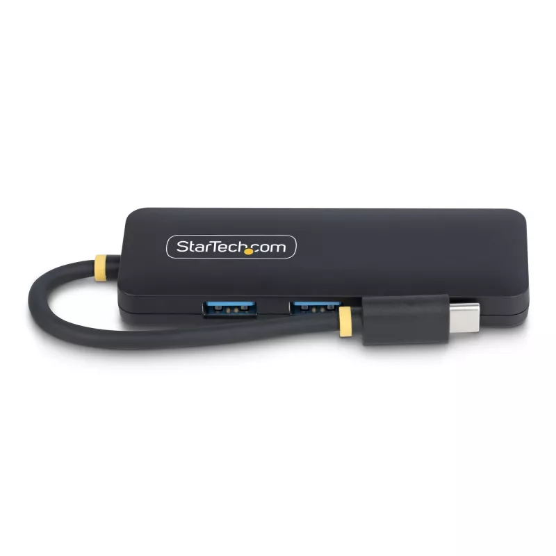 StarTech.com 4-portowy hub USB-C, 5 Gb/s, USB-C na 4x USB-A, zasilany z magistrali, kompaktowy mini hub podróżny, wieloportowy rozdzielacz USB 3.0, przenośny hub, zabezpieczenie nadprądowe
