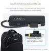 StarTech.com 4-portowy hub USB-C, 5 Gb/s, USB-C na 4x USB-A, zasilany z magistrali, kompaktowy mini hub podróżny, wieloportowy rozdzielacz USB 3.0, przenośny hub, zabezpieczenie nadprądowe