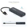 StarTech.com 4-portowy hub USB-C, 5 Gb/s, USB-C na 4x USB-A, zasilany z magistrali, kompaktowy mini hub podróżny, wieloportowy rozdzielacz USB 3.0, przenośny hub, zabezpieczenie nadprądowe