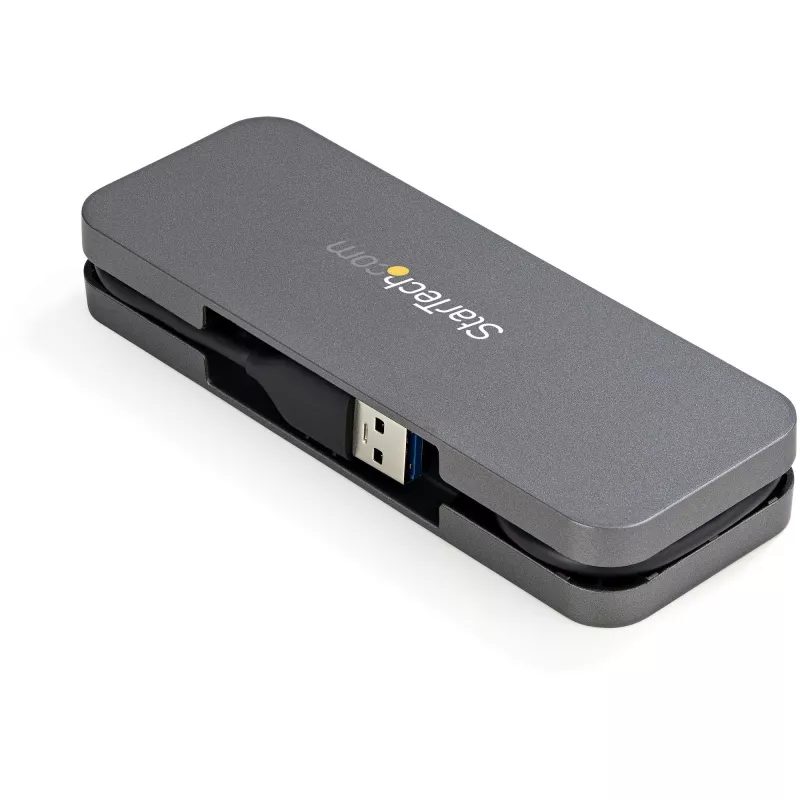 StarTech.com 4-portowy hub USB 3.0 - USB-A na 4x USB-A - SuperSpeed 5 Gb/s przenośny hub USB 3.2 Gen 1 Typ-A - zasilany z magistrali USB - hub USB do laptopa/komputera stacjonarnego z długim kablem 28 cm i systemem zarządzania kablem