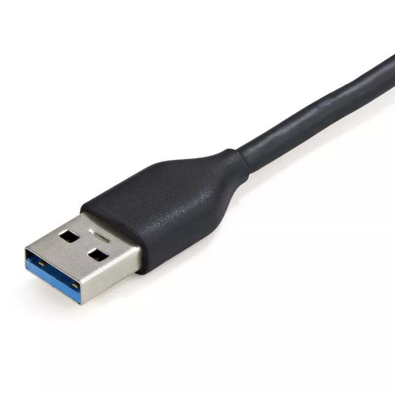 StarTech.com 4-portowy hub USB 3.0 - USB-A na 4x USB-A - SuperSpeed 5 Gb/s przenośny hub USB 3.2 Gen 1 Typ-A - zasilany z magistrali USB - hub USB do laptopa/komputera stacjonarnego z długim kablem 28 cm i systemem zarządzania kablem