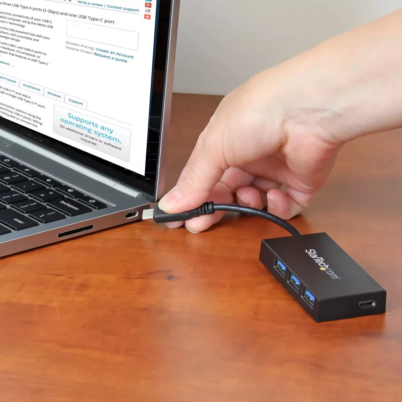 StarTech.com 4-portowy hub USB-C – USB-C na 1x USB-C i 3x USB-A – USB 3.0 Hub~4-portowy hub USB-C – USB-C na 1x USB-C i 3x USB-A – USB 3.0 Hub – 5 Gb/s