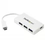 StarTech.com 4-portowy hub USB C z 1 portem USB-C i 3 portami USB-A (SuperSpeed 5 Gb/s) - Zasilany z magistrali USB - Przenośny hub USB 3.0 do laptopa - Hub USB 3.2 Gen 1 Type-C - Biały