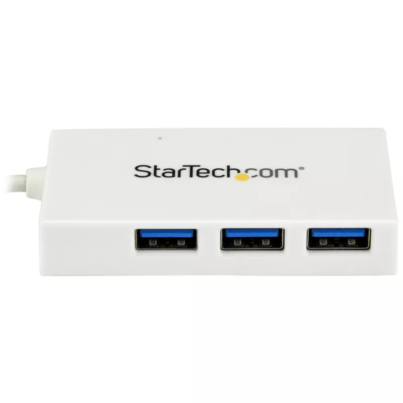 StarTech.com 4-portowy hub USB C z 1 portem USB-C i 3 portami USB-A (SuperSpeed 5 Gb/s) - Zasilany z magistrali USB - Przenośny hub USB 3.0 do laptopa - Hub USB 3.2 Gen 1 Type-C - Biały