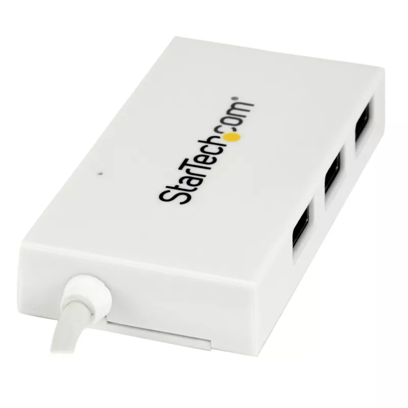 StarTech.com 4-portowy hub USB C z 1 portem USB-C i 3 portami USB-A (SuperSpeed 5 Gb/s) - Zasilany z magistrali USB - Przenośny hub USB 3.0 do laptopa - Hub USB 3.2 Gen 1 Type-C - Biały
