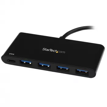 StarTech.com HB30C4AFPD 4-portowy hub USB-C, USB-C na 4x USB-A, USB 3.0 SuperSpeed 5Gbps, Power Delivery 2.0