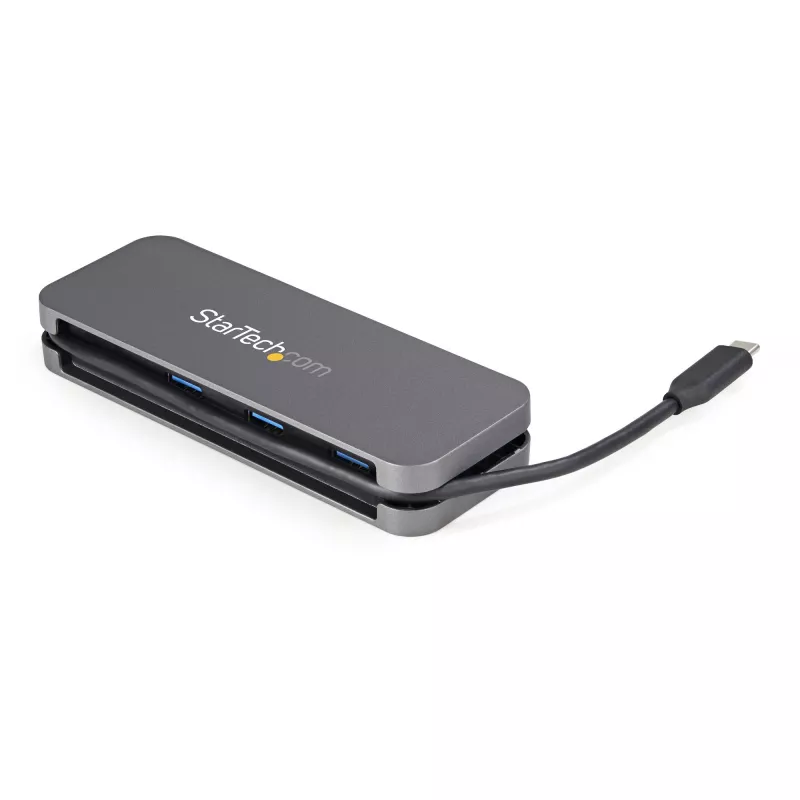 StarTech.com 4-portowy hub USB-C – 3x USB-A/1x USB-C – 5Gbps USB 3.0 hub Type-C (3.2/3.1 Gen 1) – Zasilany magistralą – Przenośny adapter USB-C na USB-A – Kabel o długości 28,5 cm (11,2 cala) z systemem zarządzania kablami~4-portowy hub USB-C – 3x USB-A/1x USB-C – USB 3.0 hub Type-C – USB 3.2 Gen 1 (5Gbps) – Zasilany magistralą – Przenośny adapter USB-C na USB-A – Kabel o długości 11,2 cala…