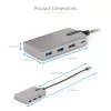 StarTech.com 4-portowy hub USB-C z wyjściem wideo USB-C DP Alt Mode 4K 60 Hz – 3x USB-A, 1x USB Type-C, zasilanie przejściowe 100 W Power Delivery, USB 3.2 10 Gb/s, kabel 30 cm, przenośny hub USB